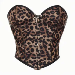 Women's <b>Goth</b> Punk Plus-Size Zipper Leather <b>Corset</b> Shapewear Waist Cinchers Satin Fabric Quick Dry Feature Firm Control Push-Up - Product Image 2