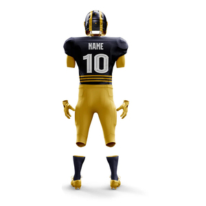 Ensemble d'uniformes de football américain personnalisés pour hommes, manches courtes, noir et vert, 100 % polyester, évacuation de l'humidité, coupe athlétique toutes saisons - Product Image 3