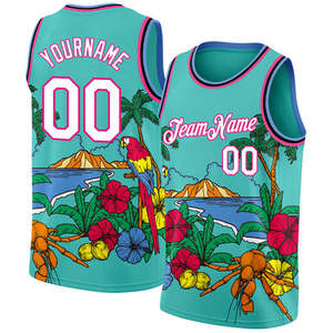 Camiseta de Baloncesto Personalizada con Estampado Sublimado, Secado Rápido, Sin Mangas, Unisex, para Adultos, Verde, 300g - Product Image 1