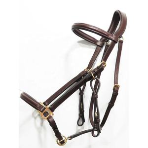 Brida de Cuero Genuino Premium para Caballo con Herrajes de Latón, Narquileras Acolchadas y Arco de Fibra para Equitación Inglesa, Entrenamiento y Competición - Product Image 1