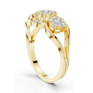 Women's Yellow Gold Diamond Engagement Ring Round Brilliant Cut Classic Style - Product Image 2