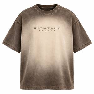 T-shirt en coton oversize pour homme, style streetwear, col rond, manches courtes, jersey respirant, logo sur le devant, design personnalisable - Product Image 1