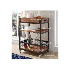 Admirable Design Brown Color Food <b>Serving</b> <b>Trolley</b> Prime Quality Wooden And Iron <b>Serving</b> <b>Trolley</b> For Hotel Use - Product Image 6