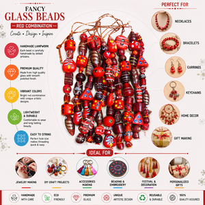 Perles de verre artisanales multicolores en cristal, combinaison fantaisie, tailles et formes variées |   Perles décoratives en vrac pour la fabrication de bijoux DIY - Product Image 4