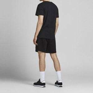 Shorts de sport noirs unis pour hommes, séchage rapide, taille élastique, taille mi-haute, polyester - Product Image 3