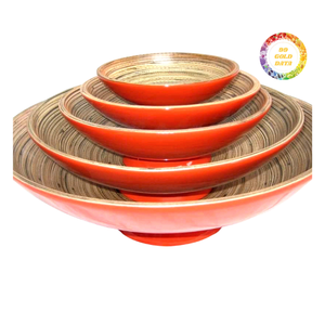 Tazón Redondo de Bambú Ecológico Personalizado con Cuchara para Camping, Exhibición y Almacenamiento - Product Image 1