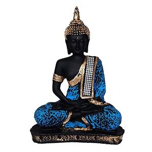 Statue de bouddha de méditation de qualité supérieure, matériau en résine Samadhi bouddha pour la décoration intérieure (bleu) - Product Image 1