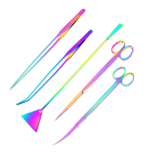 Kit d'outils d'aquascaping 5 pièces, outils pour plantes d'aquarium en acier inoxydable pour la plantation, la taille, la coupe et l'entretien des aquariums - Product Image 6