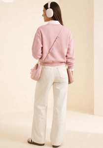 Oneten Women Pink Letter Print Crewneck Sweatshirt Loose <b>Long</b> <b>Sleeve</b> Autumn <b>Top</b> - Product Image 6