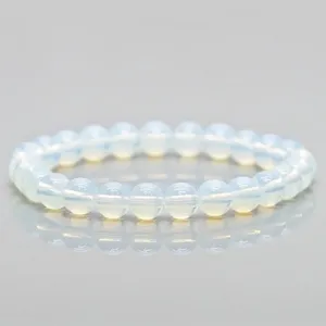 Created Opalite 8mm Smooth Round AAA Grade Gemstone Beads <b>Stretch</b> <b>Bracelet</b> Fashion Jewelry Wholesale - Product Image 4
