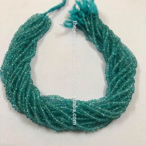 Perles de pierre d'apatite bleue naturelle facettées de 3 mm, en forme de rondelle, certifiées IGI pour la fabrication de bijoux, qualité AAA, authentiques Alibaba - Product Image 2