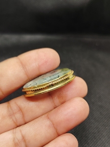 Nueva llegada: Prehnita de latón ranurada, cabujón de cristal curativo increíble, piedra preciosa suelta para fabricación de joyas y engaste de bisel. - Product Image 6