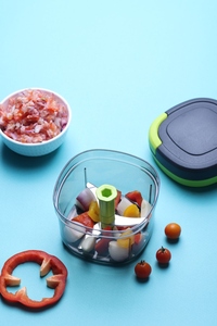 Hachoir manuel compact pour légumes, coupe-oignon à tirette, mixeur de cuisine pour hacher noix, herbes et salsa - Product Image 5