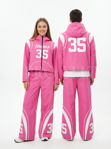 Men's Streetwear Cotton Breathable Print Windbreaker Sports Tracksuit Hooded Zip-Up Jacket <b>Pants</b> Fleece Customizable Sweat <b>Suit</b> - Product Image 4