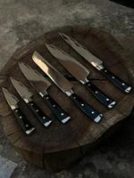 Ensemble de couteaux de chef traditionnels, lames en acier inoxydable, manches en résine, étui en cuir, 6-7,9 pouces, utilisation pour droitier, écologique, haute brillance