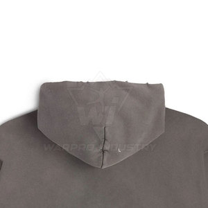 Premium <b>Men</b> Distressed Hoodies Heavy Cotton <b>Pullover</b> Hooded Streetwear Custom Apparel Manufacturer - Product Image 3