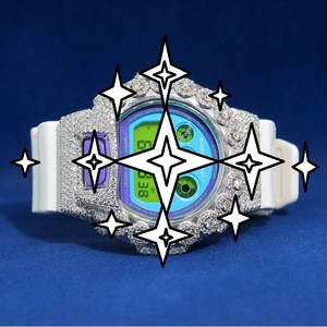 Montre unisexe avec affichage LED en moissanite, cadran lumineux, boîtier en acier inoxydable, bracelet en silicone, mouvement à quartz rond de 40 mm - Product Image 1