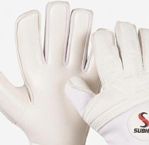 Guantes de Portero de Fútbol Subhay, Completamente Blancos, de Cuero, Antideslizantes, con Cierre de Velcro, Unisex, para Deportes - Product Image 3