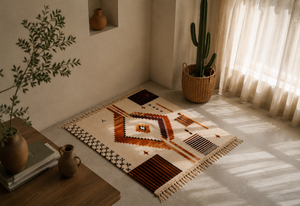 Custom Handmade Moroccan Berber Wool <b>Rug</b> Hand Knotted Tribal Geometric <b>Boho</b> Area Carpet for Living Room Bedroom - Product Image 3