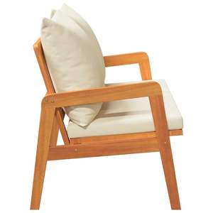 Banco de Jardín de Madera Maciza de Acacia con Cojín Marrón, Bancos de Patio, Categoría de Producto - Product Image 6