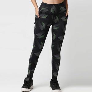 Leggings de Pesca con Estampado Geométrico para Mujer, Sublimación, Secado Rápido, Spandex, Poliéster, Pantalones Sin Costuras - Product Image 1