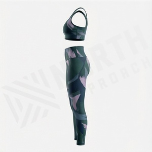 Conjunto de Yoga Impermeable de Alta Calidad, Duradero y Cómodo, Tallas Grandes, para Mujer, Marca Privada, Impresión de Logotipo Personalizado, Ajuste Deportivo sin Costuras - Product Image 3