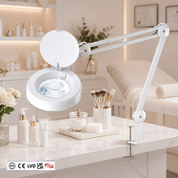 Loupe de table professionnelle à base de fixation stable pour salon de beauté (cils et sourcils) et poste de travail quotidien