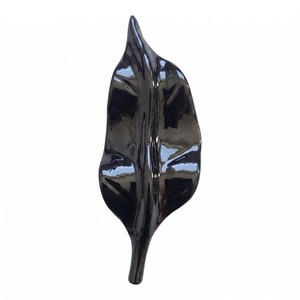 Poignée de tiroir en forme de feuille noire, quincaillerie métallique pour armoire, bouton unique en forme de feuille pour tiroirs, articles de mobilier d'intérieur de style moderne - Product Image 2