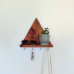 Porta Llaves de Madera Resistente con Acabado Natural Ecológico, Organizador de Pared para Llaves y Correo - Product Image 2