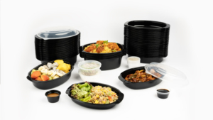 Oval PP Food <b>Container</b> with Dome Lid for Salad and Meal Storage, Food Grade Plastic, Black, Microwave Safe Manufacturer Supplier - Product Image 5