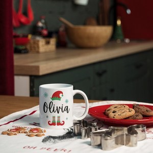 Cute Christmas Porcelain Coffee <b>Mug</b> with Geometric Pattern Personalized Name Logo Customization Gift <b>Box</b> Packaging for Giveaways - Product Image 3
