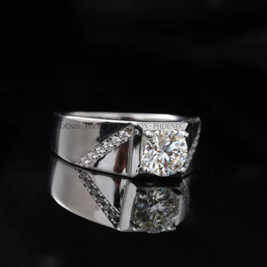 Bague pour homme en moissanite VVS, argent sterling 925, bague de fiançailles de luxe, bijoux aspect diamant, fournisseur - Product Image 2