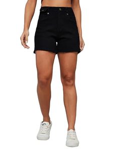 Shorts en jean 100 % coton pour femme, modèle Abdul Royal World Export, couleur unie, avec poches, décontracté, été, écologique, taille mi-haute, coupe droite - Product Image 2