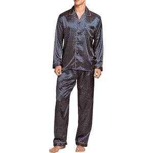 Classic Sleepwear <b>Men</b> Night Suit Short Sleeve Scoop Neck Shorts <b>Set</b> Drawstring Soft Breathable Lightweight Summer <b>Pajamas</b> Home - Product Image 1