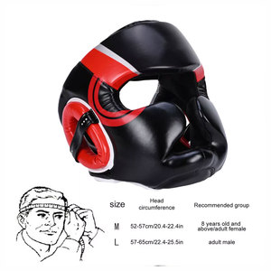 Black PU Leather <b>Boxing</b> Head Guard Protective Gear for Adults Unisex Universal Use - Product Image 2