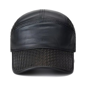 Gorra de Béisbol de Cuero Genuino de 5 Paneles, Gorro de Invierno para Hombre, con Visera Trenzada, Estilo Casual y Deportivo - Product Image 3
