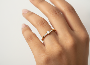 HandMade Custom Design 10k Gold Minimalist <b>Ring</b> Manufacturer Lab Grown VVS1 Diamond <b>Stacking</b> Promise <b>Ring</b> for Women gift for her - Product Image 6