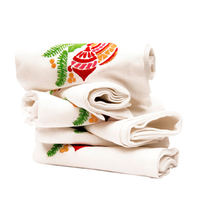 Embroidered Cotton Napkins Set Of 6 Handmade Floral <b>Table</b> Decor Pastoral Style Rectangle <b>Cloth</b> Napkins For Home Use - Product Image 3