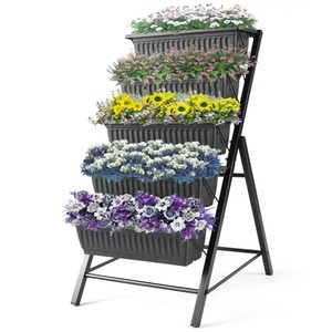 Jardinière surélevée en bois pour l'extérieur, style rustique, pour fleurs et plantes vertes - Product Image 2