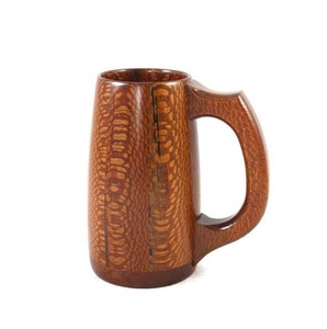 Eco Friendly Wooden Mug Handmade Solid Wood Coffee Cup Natural Finish Rustic Style Drinkware for Tea Coffee Milk - Product Image 1