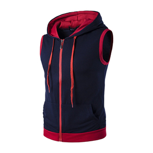 Sweat-shirt à capuche en coton, débardeur de sport pour hommes, gilet de musculation, fitness, sans manches, avec poches, pour la course à pied - Product Image 6