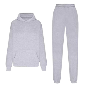 Conjunto Deportivo de Primera Calidad para Mujer, Ecológico, Transpirable, de Color Sólido, con Sudadera Larga y Pantalones Anchos de Felpa, Elegante - Product Image 2