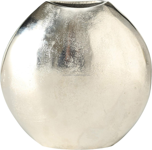 Vase de table sculptural en métal argenté moderne Ligne mince en fonte d'aluminium fabriquée à la main - Product Image 2