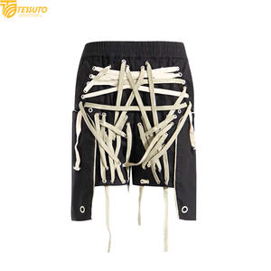 Pantalones Cortos Deportivos Personalizados con Múltiples Cordones |    Falda-pantalón estilo punk en capas |   Pantalones Cortos Tácticos de Algodón Resistente con Efecto Desgastado - Product Image 1