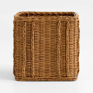 Open Top Rattan Storage <b>Basket</b> Woven Organizer <b>Basket</b> Practical Storage <b>Basket</b> For Magazine Book And Living Room <b>Display</b> - Product Image 6