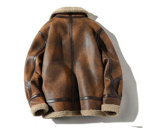 Veste en cuir pour homme automne-hiver 2026, marque haut de gamme, doublure en velours épais, style streetwear, grande taille, kaki, manteaux en PU pour homme, 5XL - Product Image 3