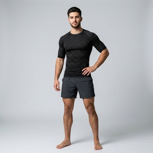 Custom <b>Men</b> Compression Fitness Tee Half Sleeve High <b>Stretch</b> Athletic Gym Sportswear Performance Wear Sporty Blank Jersey - Product Image 5
