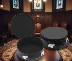 Freemason Masonic Fez Cap Case – Premium Imitation Leather, Portable <b>Hat</b> Storage & Display <b>Box</b> (Blue) - Product Image 6