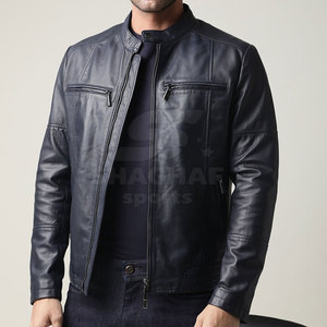 Premium Quality Men Leather <b>Jacket</b> With <b>Quilted</b> Shoulders And Zipper Cuffs For Biker And Fashion Look Winter <b>Jacket</b> - Product Image 3