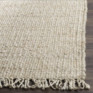 Handwoven Natural Jute <b>Rug</b> with Fringe Eco-Friendly Rustic Area Carpet - Product Image 3